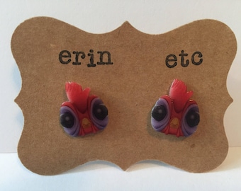 Handmade Plastic Fandom Earrings - Hei Hei Rooster