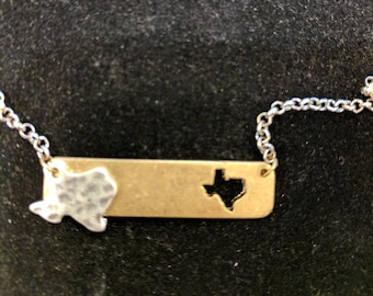Texas Bar Necklace in Gold or Silver