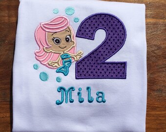 Bubble Guppy Birthday Shirt, Molly Birthday Shirt, Bubble Guppies Birthday, Bubble Guppy Tutu outfit, Molly Birthday outfit