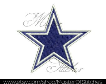 Football machine Embroidery Design (dallas cowboys) fill stitches and applique 4x4 - Instant Download