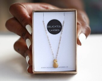 Pineapple Necklace, Bridesmaid Necklace, Graduation Gift, Friendship Necklace, Bridal Shower Gift, Birthday Gift, Summer Necklace