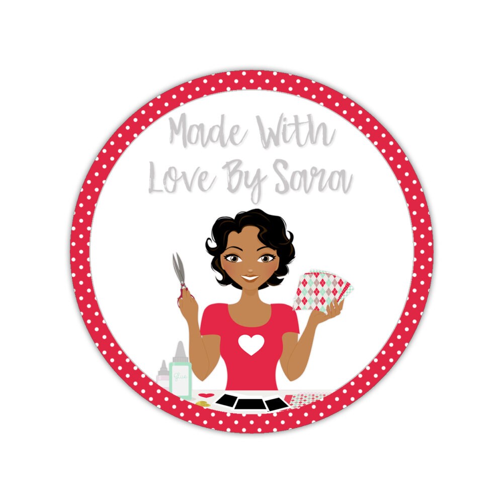 craft stickers made with love labels custom packaging