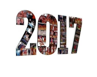 2017 2018 Graduation Centerpiece | School Days | Senior Pictures | 2017 2018 Number Photo Collage | Graduation Party | Senior 2018