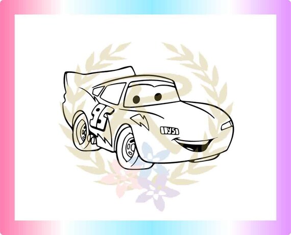 Lightning McQueen Outline SVG