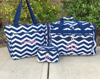 Navy Duffle Bag, Personalized Duffle Bag, Women DUFFLE Bag, Personalized Weekender Bag, Girls Overnight Bags, Carry On Bag, Travel Set