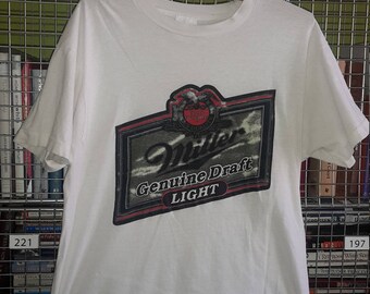 Vintage Miller beer t shirt white large 1980s large