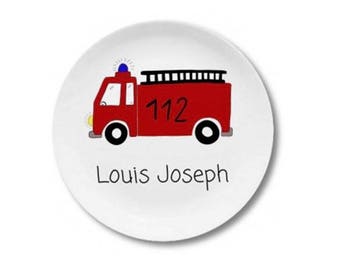 Fire name, personalized children's plate