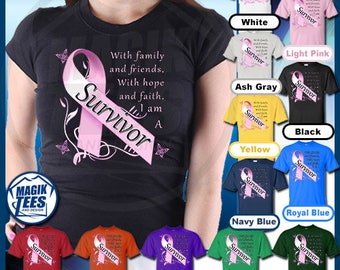 Breast Cancer Survivor Pink Ribbon Awareness T-Shirt
