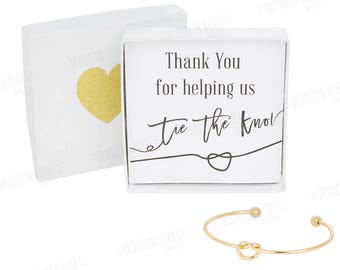 Thank You For Helping Us Tie the Knot Bracelet, Rose Gold, Gold, Silver Love Knot Bracelet, Bridesmaid Gift, Bridal Jewelry, Will You Be My