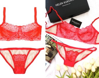 Black mesh and eyelash lace triangle bra sale klein