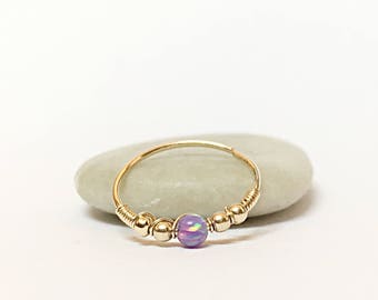 Opal Helix Earring, Forward Helix Earring, Opal Helix Earring Hoop, Gold Cartilage Helix Earring, Gold Helix Piercing Hoop, Helix Ring Gold