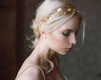 20% OFF-Gold Leaf Headband, Wedding Leaf Headband,Bridal hairpiece, Wedding Headpiece, Leaf Tiara,Rustic Wedding,Leaf Crown,Bridal Hair Vine
