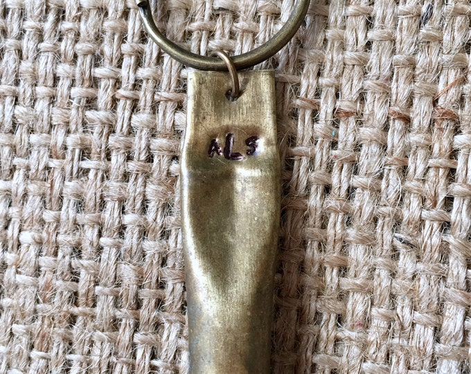 Stamped Bullet Keychain. Custom Bullet Gift, Groomsmen Gift, Wedding Favor, Bullet Keychain, Rustic Wedding Favor, Monogram Keychain