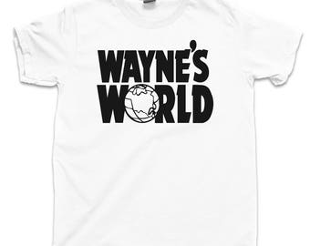 WAYNE'S WORLD T Shirt Wayne Garth We're Not Worthy Schwing Mike Myers Dana Carvey Pralines & Dick SNL Party Time Excellent Waynestock Poster