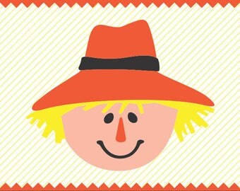 ScareCrow Face - svg - ai - dxf - cdr - png -pdf - Printable Clipart -Iron on Transfer file -Vinyl Cutting file -Laser Cutting and Engraving