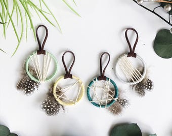 Gender Neutral Baby Shower Favors, Green Baby Shower Decor, Green Nursery Decor, Baby Dream Catcher, Boho Birthday Favor, Boho Wedding Favor