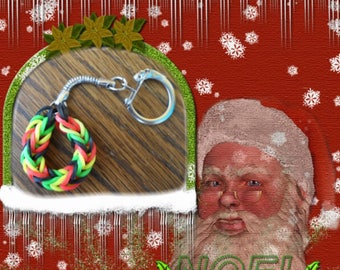 Keychain rainbow loom rubber bands