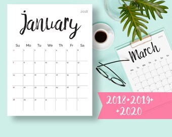 2018 Desk Calendar Printable Wall Calendar Monthly Calendar