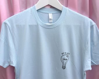 Lightbulb "it's lit" Screen Printed T Shirt
