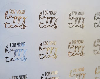 12 For Your Happy Tears Rose Gold Foiled Tissue Packet Stickers