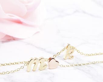 Gold Personalised Letter Initial Necklace, Bridesmaid Gift, Be My Bridesmaid, Bridal Party Gift, Bridesmaid Proposal, Flower Girl Gift