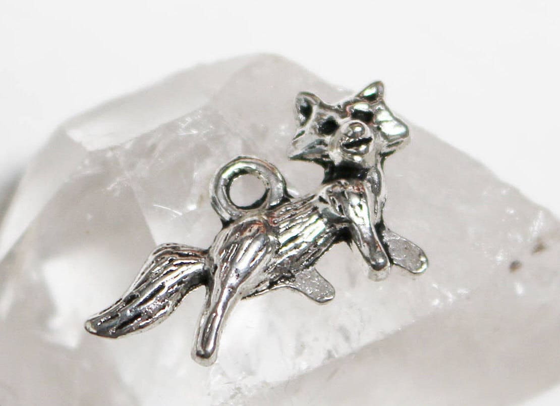 6pcs Fox Charms Antique Silver 24x13mm Animal Jewellery Craft Supplies B71510