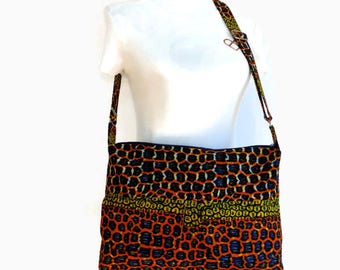 Travel Cross Body Bag - Zipper Bag - Ankara Bag - Ready to Ship - African Bag - Cross Body Bag - African Handbag - Ankara School Bag