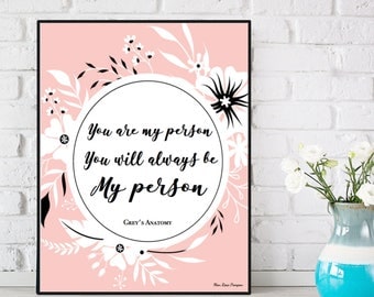 Love poster, Love quote, Grey's Anatomy poster, Grey's Anatomy quote, Poster quote, Wall decor, Typography quote, Positive quote wall