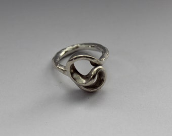 Hammered Silver Swirl Ring