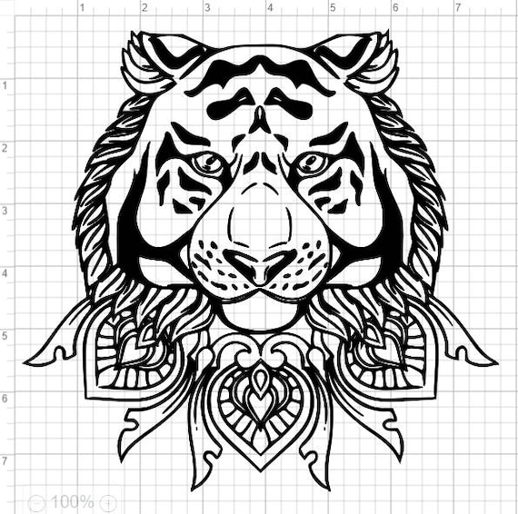 Download Mandala Style Tiger SVG PDF EPS Dxf & Studio 3 Cut Files