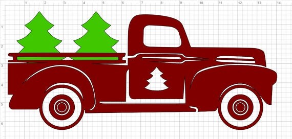 Vintage christmas truck svg eps dxf pdf studio 3