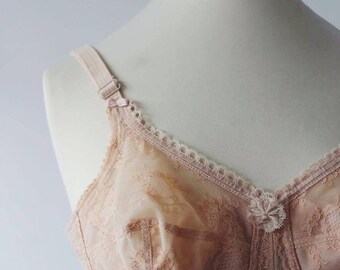 Florodora Girl silk bra with vintage details & gold lace