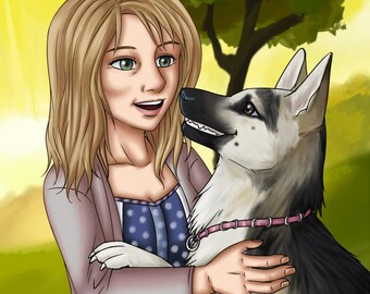 Custom Anime Portrait and Digital Illustration - manga, original,commission, personnalisé, download, drawing, personalized, gift, art