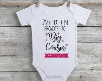 Big cousin - Big cousin shirt - I've been promoted to big cousin - Pregnancy reveal - Baby announcement - Cousin shirt - Announcement