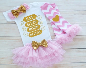 Baby Take Home Outfit Girl, Coming Home Baby Girl Outfit, Baby Girl Coming Home Shirt, Eat Sleep Poop Repeat Shirt, Baby Shower Gift, Infant