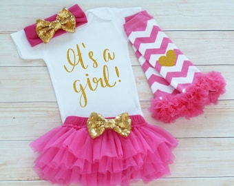 Baby Girl Coming Home Outfit, Coming Home Baby Girl, It's A Girl Take Home Shirt, Baby Girl Coming Home Outfit, Baby Shower Girl Bodysuit,