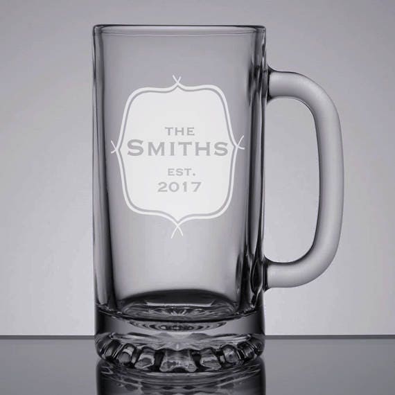 Engraved Beer Mug Wedding Gift Beer Mug Etched Beer Glass