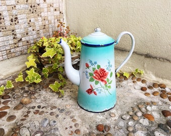 JAPY Enamel Coffee Pot - Original French Vintage - French Enamelware
