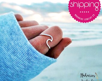 wave ring jewelry.Sterling Silver Wave Ring.Silver wave ring.Wave ring.Wire ring.Ocean ring.Surfer ring.Wave wire ring.sea ring (Wave Ring)