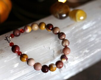 Mookaite bracelet, beaded gemstones!