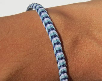 shades of blue macrame bracelet