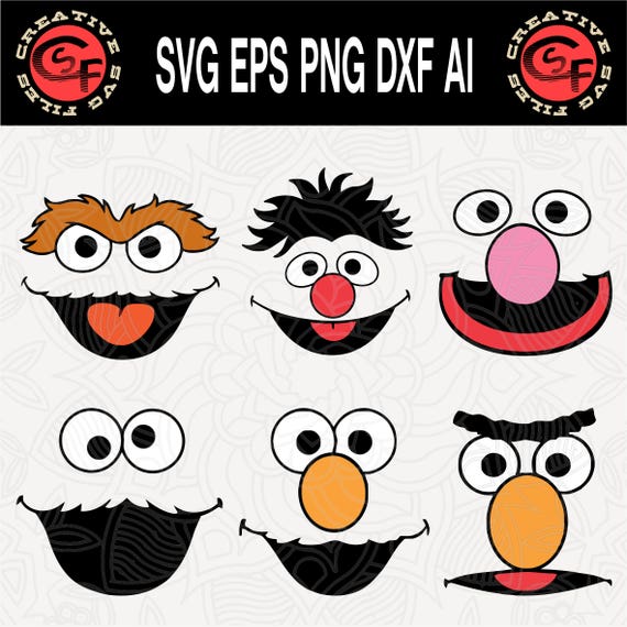 Download Sesame Street svg Elmo svg Silhouette svg Cookie Monster