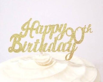 90th Birthday / Milestone Birthday / Custom Cake Topper in Sparkling Glitter!