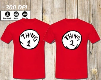 Thing 1 thing 2 iron on | Etsy