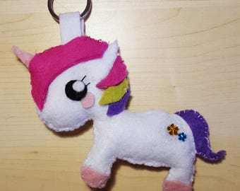 Unicorno in feltro - Portachiavi
