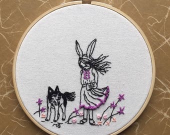 Embroidery Art, A husky and a girl, 6