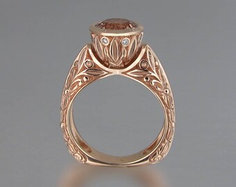 The CROWNED COUNTESS 14K rose gold ring with Morganite (sizes 7 to 9.5)