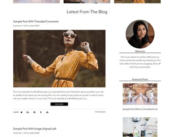 WordPress Blog Theme - Beauty WordPress Design - WordPress Theme - WordPress Blog Theme - Pink Watercolor WordPress Template - Bria