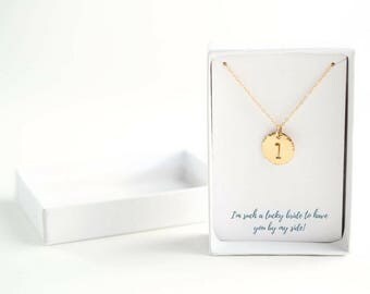 Bridesmaid Necklace Set of 5 - Maid of Honor Thank You Gift - Mother of Groom Gift from Bride - Gold Bridesmaid Necklace, Bridal Party Gifts