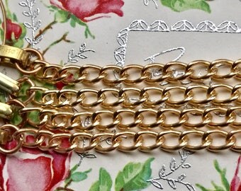10 Vintage CHARM Bracelets Lot "STARTER" LOT, Sarah Coventry, Gold Plated Brass, Charm bracelet lot, blank Bracelets,Empty Bracelets,G42